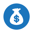 Money Bag Light Blue Circle Icon Money Bag Light Blue Circle Icon